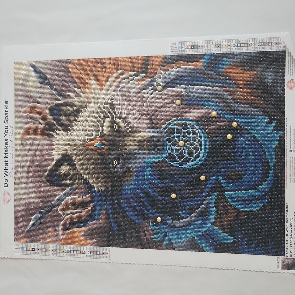 COMPLETED Diamond art wolf dreamcatcher